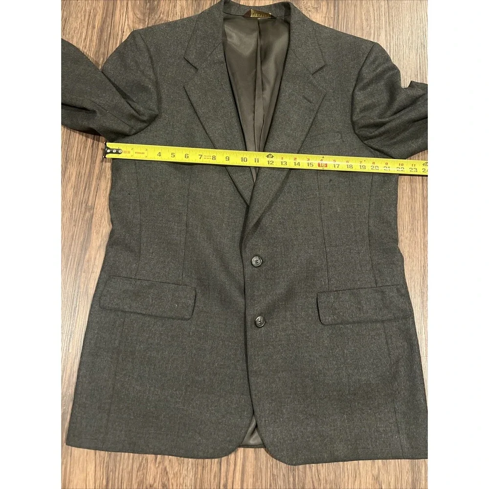 NORDSTROM Mens Blazer Sport Coat Casual Jacket Size 42R Pure Wool Plaid Gray
